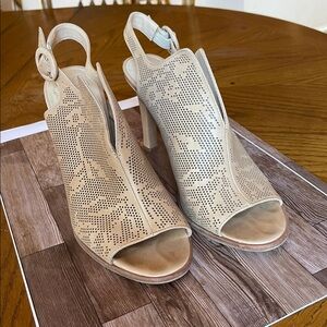 Vince Camuto Tan Perforated Sandals